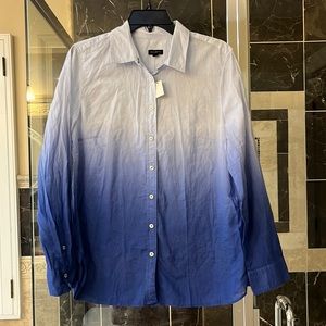 Talbots ombré blue blouse, size M, NWT.